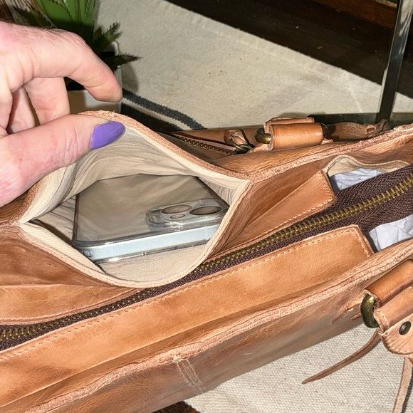 NWT Bed Stu Rockababy Leather Satchel Crossbody Shoulder Bag Tan Rustic $295 - Picture 11 of 13